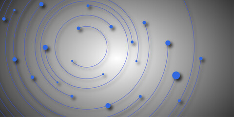Obraz premium Digital background with connections circle. Abstract network connection. icon logo design. Lines in Circle Form. Vector technology connection logo, abstract sign of line and dots. 