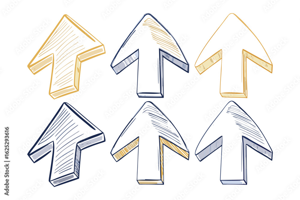 Aufkleber ascending arrows: a visually striking array of stylized arrows, each pointing upwards in a seamless 