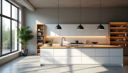 Modern Kitchen Interior with Clean and Elegant Design