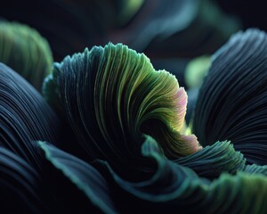 Abstract Dark Green Texture Design With Glowing Elements