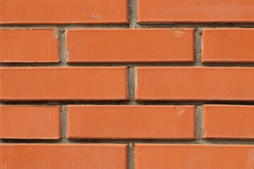 Obraz premium Texture of red brick wall as background, closeup