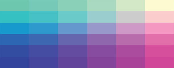 Set of color palette guide. Palette of color swatches for web. RGB color model vectors. Colorful trendy color palettes flat template.