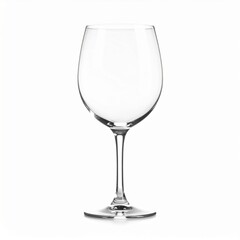 Clear wine glass, empty and isolated
