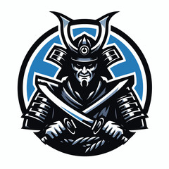 vector image of a Japanese samurai warrior logo