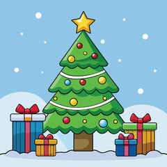 christmas tree with gifts