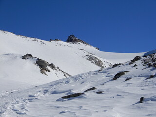 Blick zum Hohen Sonnblick 3106m und das Zittelhaus