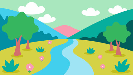 landscape with trees