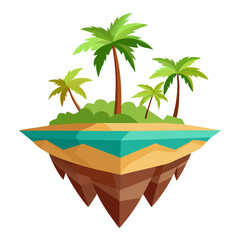 tropical island with palm tree