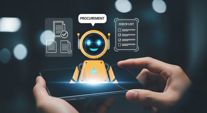 Automate procurement with AI tools displayed on smartphone for fast task tracking and checklist completion