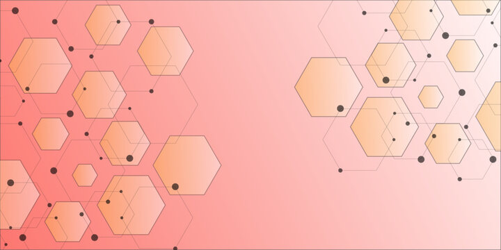Abstract geometric shapes and hexagon pattern background for medicine, chemistry, science and technology concept design. Vector hexagons pattern for Medical, technology or science design.