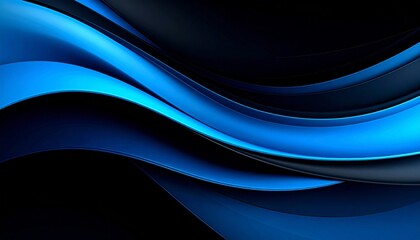 Obraz premium Smooth blue waves flowing across a dark abstract backdrop