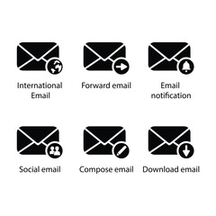 International, Forward, notification, Social, Compose, Download, email icon