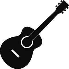 black guitar silhouette on white background