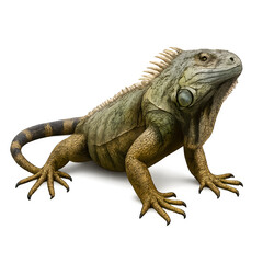 Obraz premium Detailed View of a Green Iguana in Profile