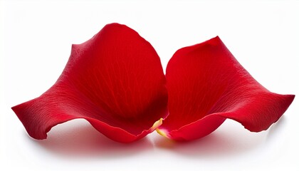 delicate red rose petal isolated on white background