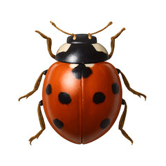 Detailed Closeup of a Seven Spotted Ladybug with Unique Brown Legs