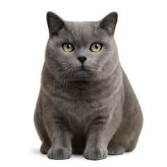 A Grey British Shorthair Cat in a Studio Shot