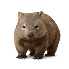 Adorable Wombat with Detailed Fur Texture in Studio Shot