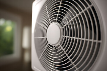 Close Up White Circular Fan in Modern Interior Setting