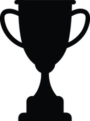 black trophy silhouette on white background
