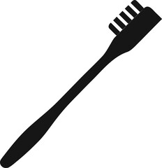 black toothbrush silhouette on white background