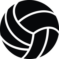 black volleyball silhouette on white background