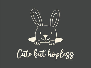 Cute but hopless funny bunny lover t shirt for rabbit fans and animal pun enthusiasts