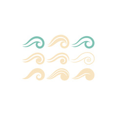  different wave line art set 