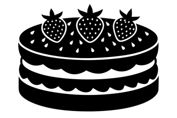 Layered Dessert with Fruit Topping Silhouette