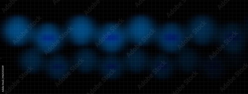 Poster dark abstract tech grid background with glowing blue circles