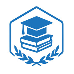 Academic Mastery Badge Vector in Flat Silhouette Style, Ideal for Educational Excellence and Achievement Recognition, Editable Formats: AI, EPS, JPG, PNG, Ideal for Both Digital and Print Use
