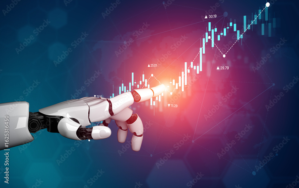 Poster ai tools analyze stock market data through dynamic chart visualization to forecast price trends and 