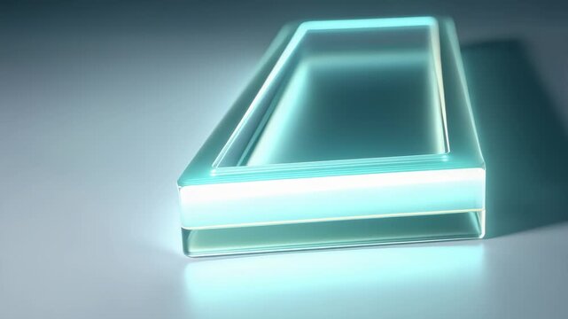 Futuristic Glowing Transparent Rectangular Prism