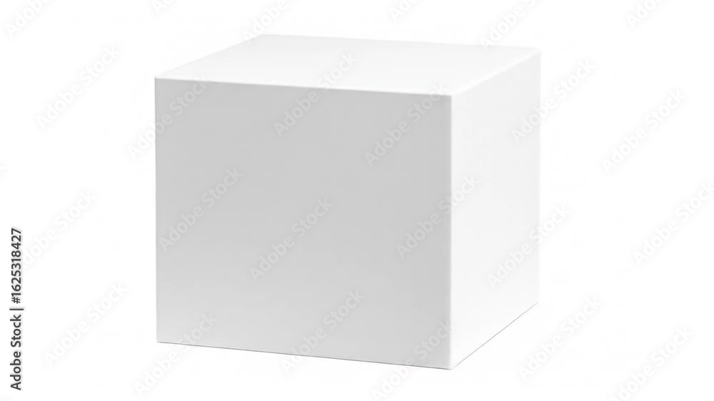 Poster minimalist white cube geometric shape object isolated on white background clean design element