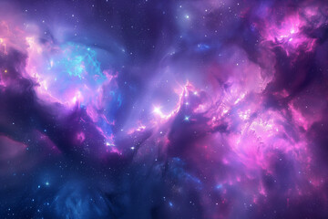 Fototapeta premium Mystical Galaxy with Vibrant Cosmic Colors