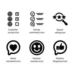Customer survey, Survey, Search rating, Heart comment, Positive reaction, Positive Response, icon