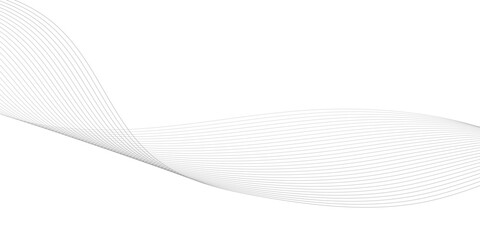 Abstract Smooth white wave digital geometric Technology, data science frequency gradient lines on transparent background. Undulate Grey Wave Swirl, frequency sound wave, twisted curve lines.	