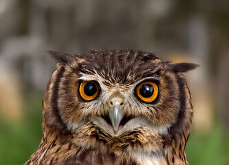 Obraz premium Eulenportrait - Eule mit großen Augen