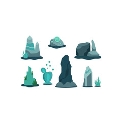  different undersea rock formation set  