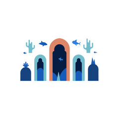  different underwater archway set  