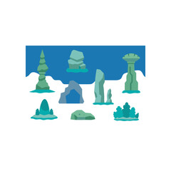  different undersea rock formation set   