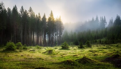mysterious forest clearing atmospheric nature landscape