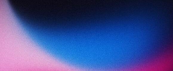 Glowing abstract grainy background, blue purple pink white black gradient , with noise texture backdrop poster banner cover header design