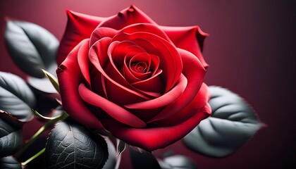 ultra detailed image of valentines red rose symbolizing true love