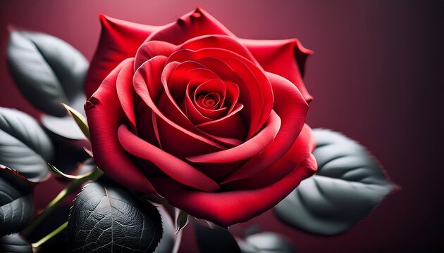ultra detailed image of valentines red rose symbolizing true love