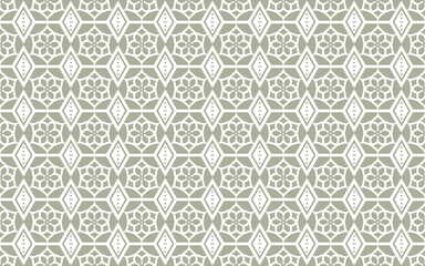 Beige monochrome seamless pattern. Geometric floral background for wallpaper, upholstery, or textiles like curtains and cushions.