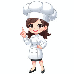 vector image of a full-bodied female chef
