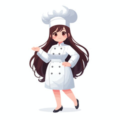 vector image of a full-bodied female chef