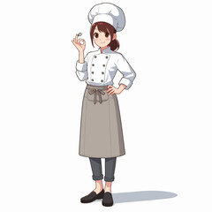 vector image of a full-bodied female chef