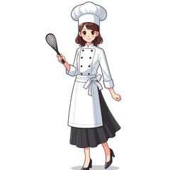Naklejka premium vector image of a full-bodied female chef